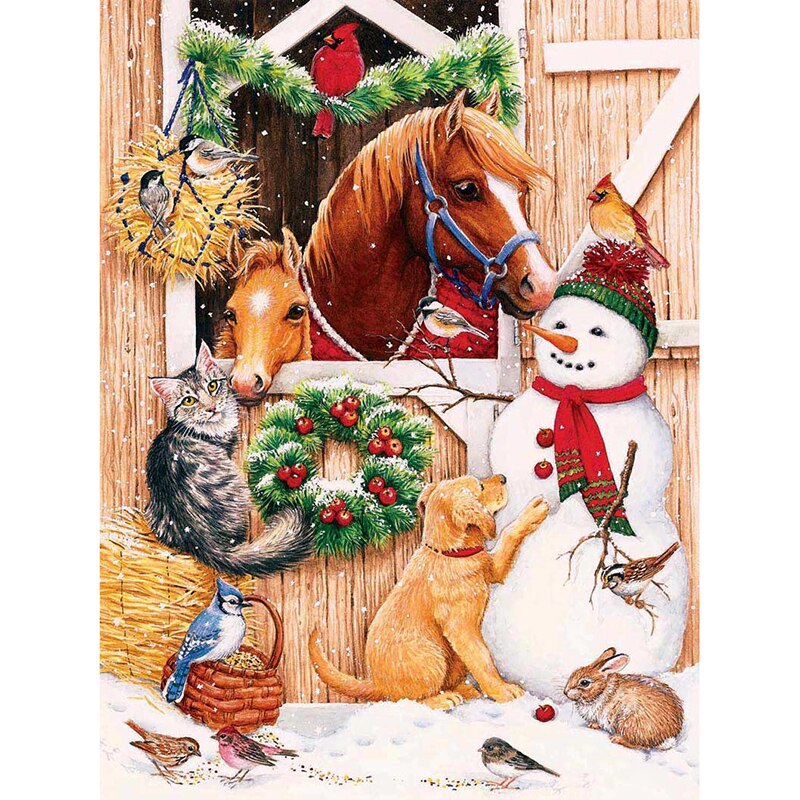 diamond painting - sneeuwpop – afbeelding 1