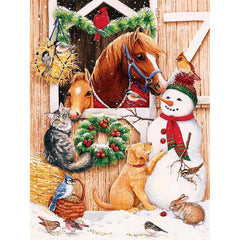 diamond painting - sneeuwpop – afbeelding 1