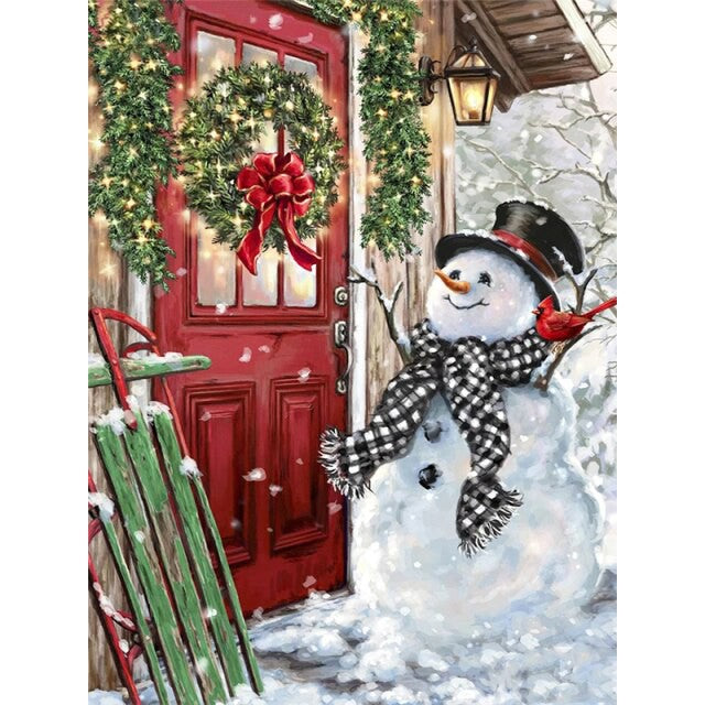 diamond painting - sneeuwpop – afbeelding 1