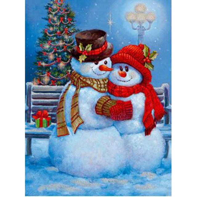 diamond painting - sneeuwpoppen – afbeelding 1