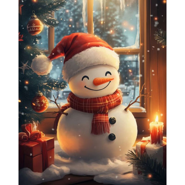 diamond painting - vrolijke sneeuwman – afbeelding 1