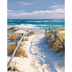 diamond painting - weg naar het strand – afbeelding 1