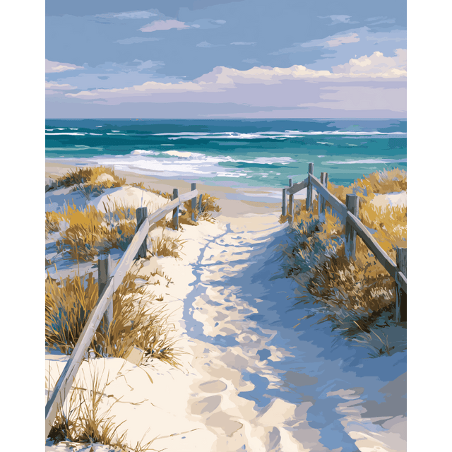 diamond painting - weg naar het strand – afbeelding 1