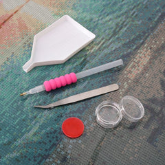 diamond painting - winter engel - premium parel diamond painting – afbeelding 5