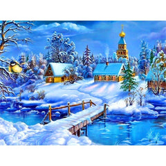 diamond painting - winterlandschap – afbeelding 1