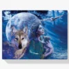 Diamond Painting Vrouw met Wolf en Uil – SEOS Shop®