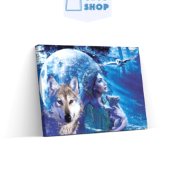 Diamond Painting Vrouw met Wolf en Uil - SEOS Shop®