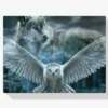 Diamond Painting Witte Uil met Wolf – Volledig – SEOS Shop®