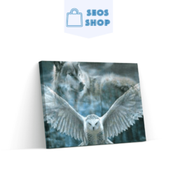 Diamond Painting Witte Uil met Wolf - Volledig - SEOS Shop®