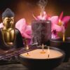 Diamond Painting - Boeddha met kaarsen en bloemen - 20x25 cm - FULL - Volledig