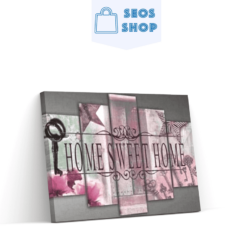 Diamond Painting Pakket Home Sweet Home Roze 5 luik - SEOS Shop ®