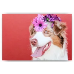 Diamond Painting Puppy met bloem op de hoofd