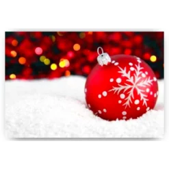 Diamond Painting Rode kerstbal in sneeuw