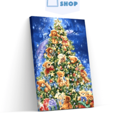 Diamond Painting Kerstboom met beren - SEOS Shop ®