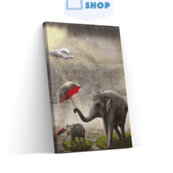 Diamond Painting Olifant met rode Paraplu - SEOS Shop ®