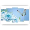 Diamond Painting Blauwe vlinder bij witte bloem 5 luik