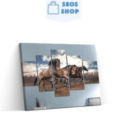 Diamond Painting Rennende paarden 5 luik - SEOS Shop ®