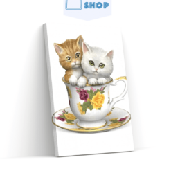 Diamond Painting Kittens in een theekopje - SEOS Shop ®