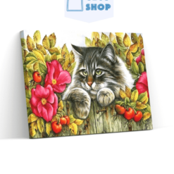 Diamond Painting Kat op de schutting - SEOS Shop ®