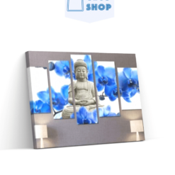 Diamond Painting Buddha met mooie bloemen 5 luik - SEOS Shop ®