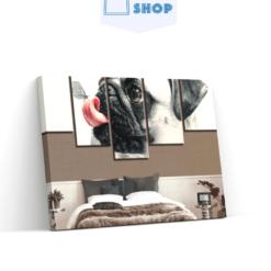 Diamond Painting Puppy met vlinder op tong 5 luik - SEOS Shop ®