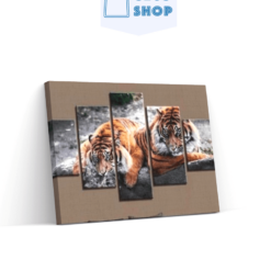 Diamond Painting Twee liggende tijgers 5 luik - SEOS Shop ®