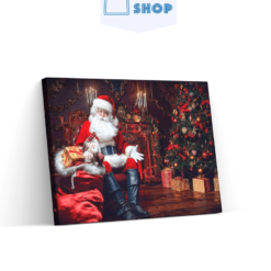 Diamond Painting Kerstman bij rode kerstboom - SEOS Shop ®