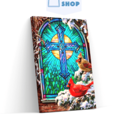 Diamond Painting Kerst glas in lood - SEOS Shop ®