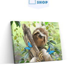 Diamond Painting Luipaard met blauwe Vlinders - SEOS Shop ®