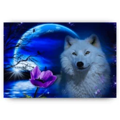 Diamond Painting Wolf in maanlicht