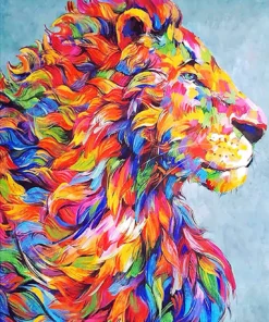Gekleurde leeuwenkop