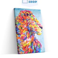 Diamond painting Gekleurde leeuwenkop - SEOS Shop ®