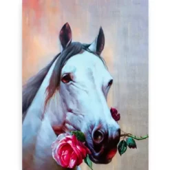 Diamond Painting Paard met roos - SEOS Shop ®