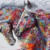 Gekleurd paard - Diamond painting