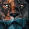 Diamond Painting Onderwater leeuw