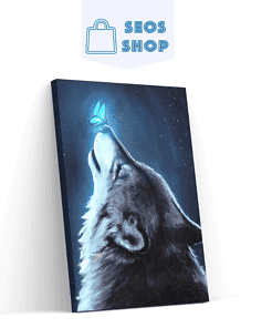 Diamond Painting Wolf met vlinder - SEOS Shop ®