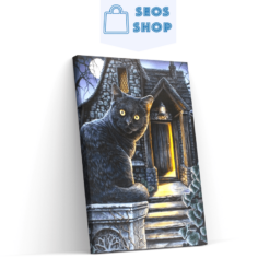 Diamond Painting Zwarte kat met groene ogen – SEOS Shop ®
