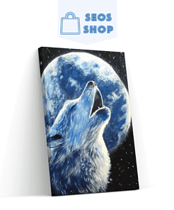 Diamond Painting Wolf en maan - SEOS Shop ®