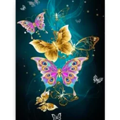 5D Diamond Painting Roze en gouden vlinders - SEOS Shop ®