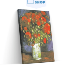 Diamond Painting Vaas met rode klaprozen - SEOS Shop ®