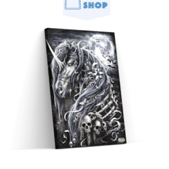 5D Diamond Painting Schedel zwarte eenhoorn - SEOS Shop ®