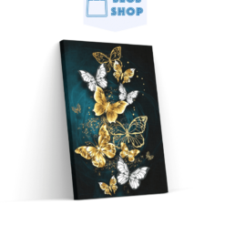 5D Diamond Painting Witte en gouden vlinders - SEOS Shop ®