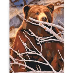 Diamond Painting - Een beer op de loer voor een prooi - SEOS®