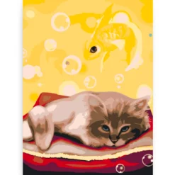Diamond Painting - Een kat die droomt van een vis - SEOS®