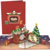 1 3D Diamond Painting Kerstkaarten - 1 Stuks - Pop-upkaart Kerstmis Kerstman in de open haard - 13 x 18 cm - SEOS®