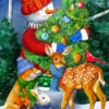 1 Diamond Painting Kerstmis - 1 Stuks - Sneeuwpop Kerstboom Kristal - 30 x 40 cm - SEOS®