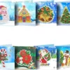 8 3D Diamond Painting Kerstkaarten - Kerstmis kaarten met enveloppen - 15 x 15 cm - SEOS®