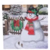 1 Diamond Painting Kerstkaart Smiling Snowman 18 x 18 cm - SEOS®